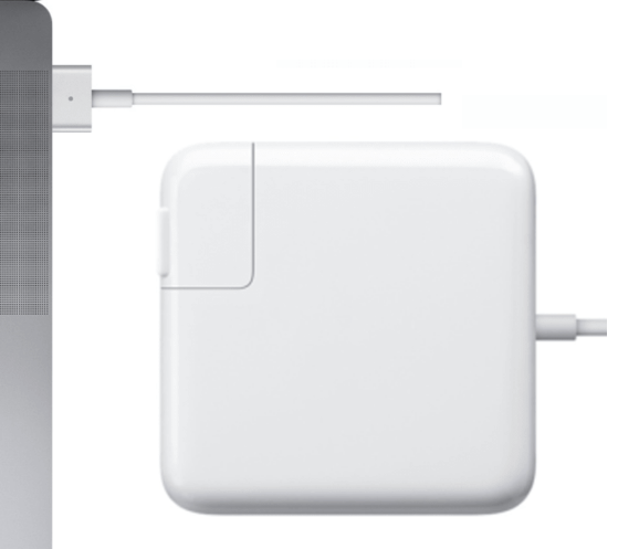 60W MagSafe 2 Power Adapter With Attached Cable For MacBook (T Connector) (White)