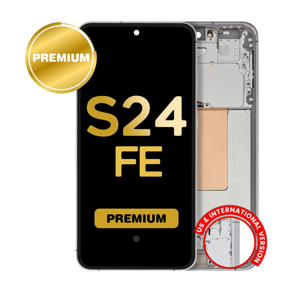 OLED Assembly for Samsung Galaxy S24 FE (S721) with Frame - Gray (Premium)