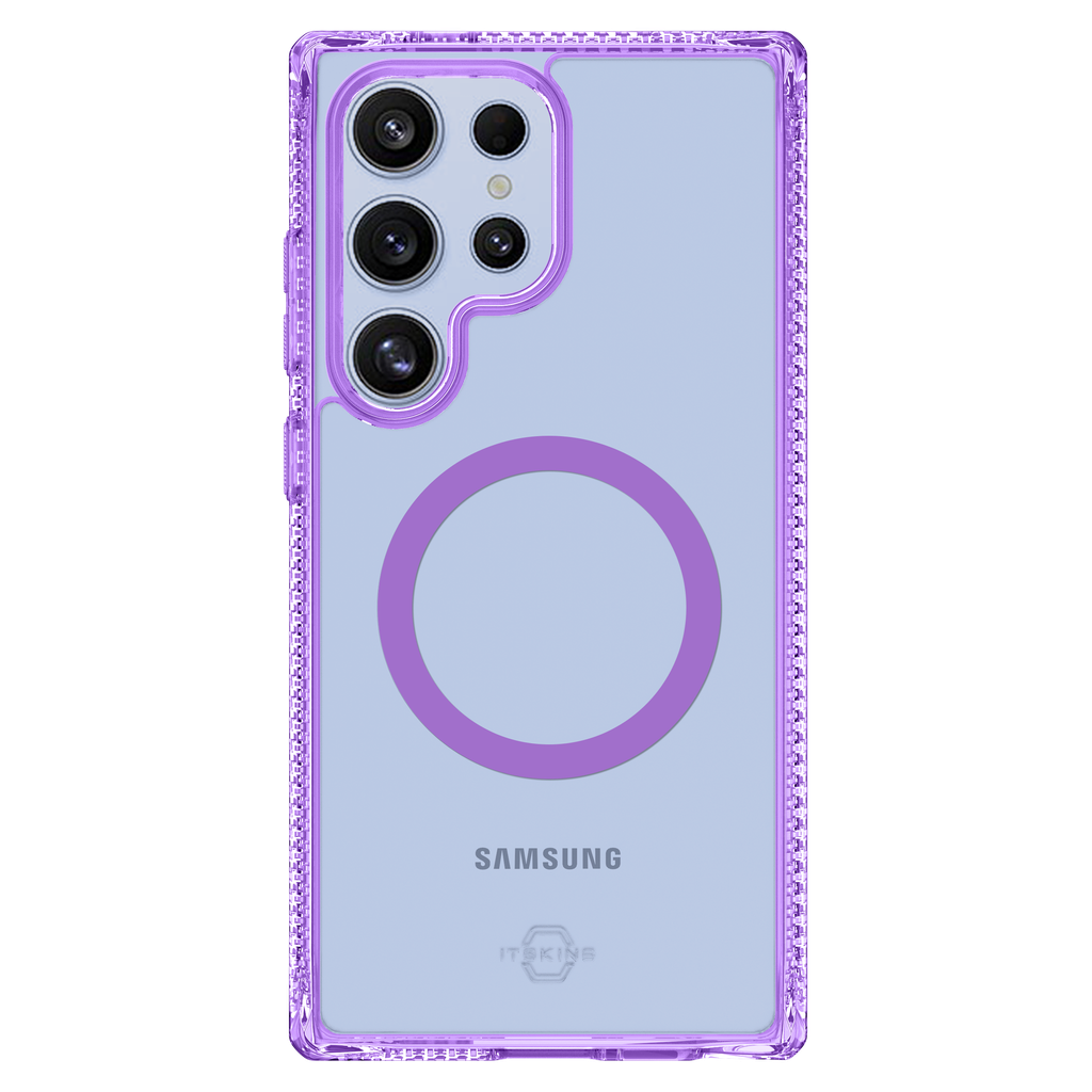 Itskins - Hybridr Clear Magsafe Case For Samsung Galaxy S25 Ultra - Light Purple And Transparent