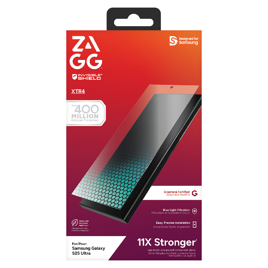 Zagg - Invisibleshield Xtr4 Glass Screen Protector For Samsung Galaxy S25 Ultra - Clear
