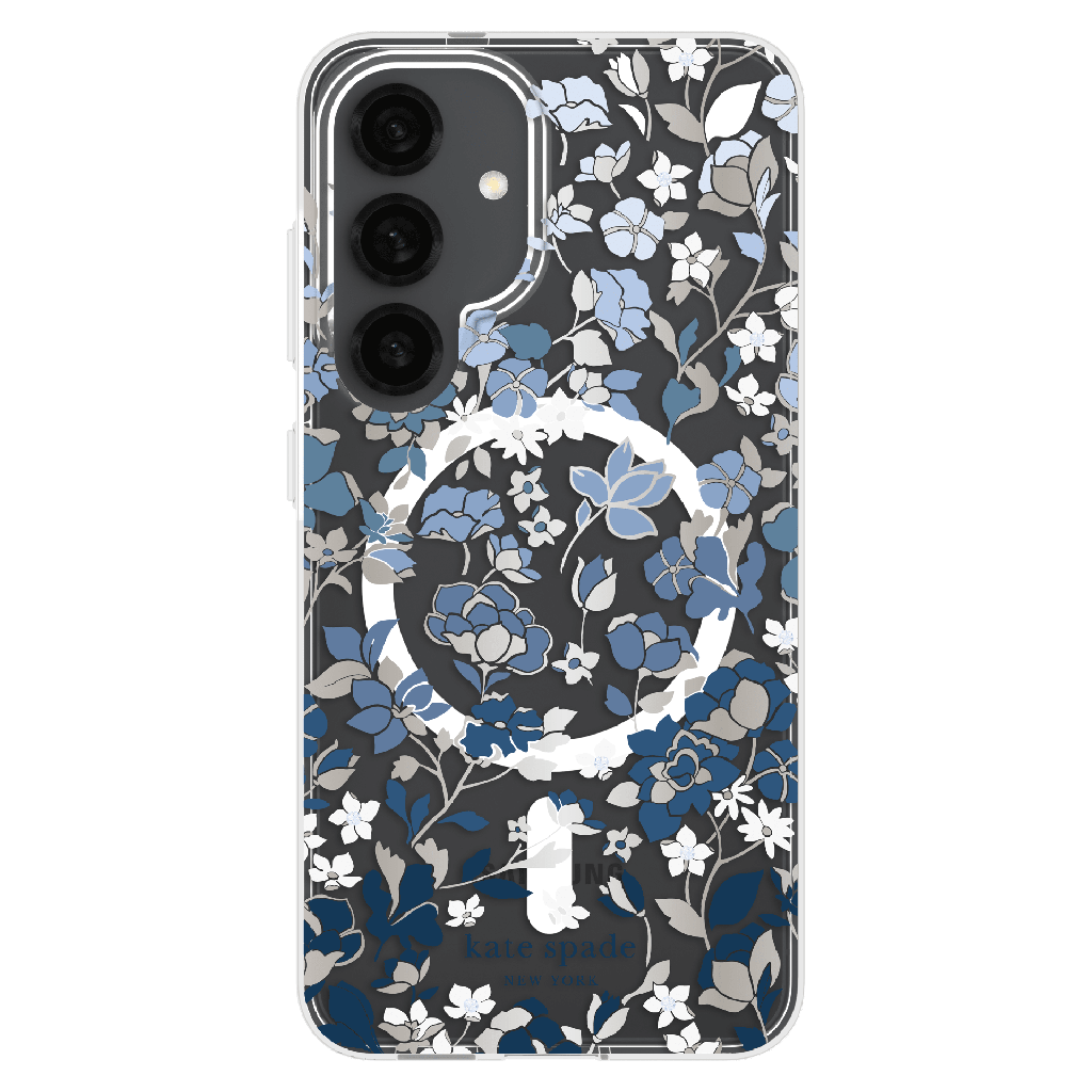 Kate Spade - Protective Hardshell Case With Magnet For Samsung Galaxy S25 - Flowerbed Blue