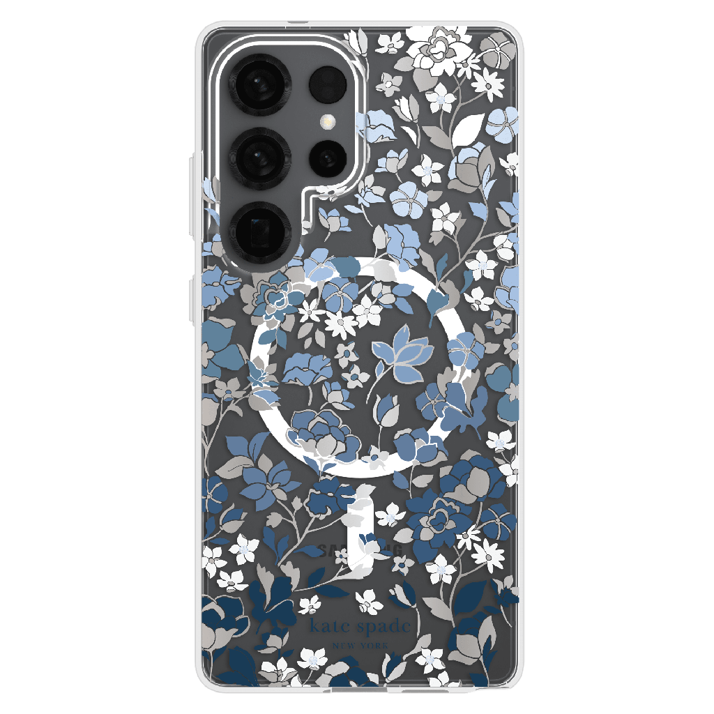 Kate Spade - Protective Hardshell Case With Magnet For Samsung Galaxy S25 Ultra - Flowerbed Blue