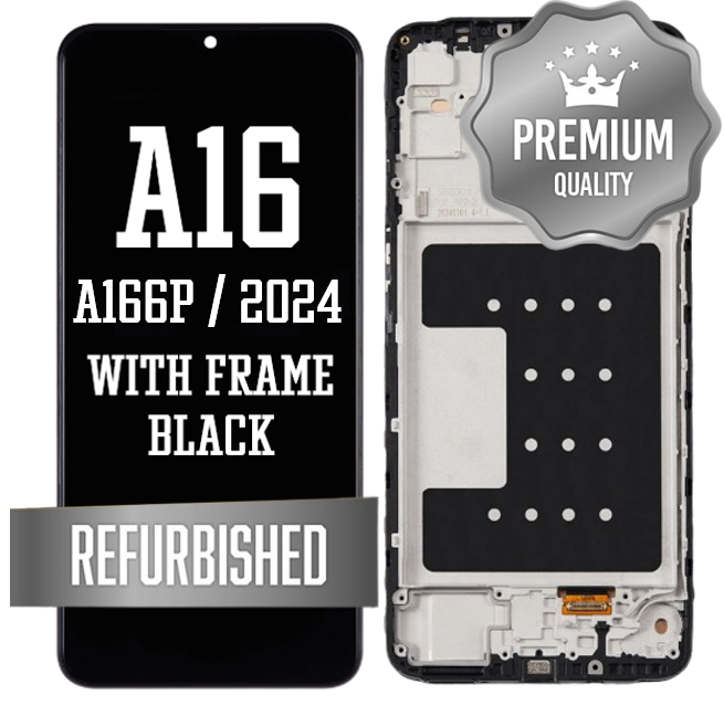 OLED Assembly For Samsung Galaxy A16 5G 2024 (A166P - Verizon Version) with Frame - Black (Premium)