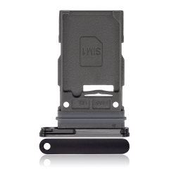 Single Sim Card Tray For Samsung Galaxy S23 5G / S23 Plus 5G (Phantom Black) (Premium)