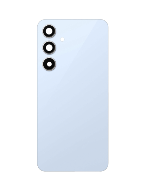 Back Cover Glass With Camera Lens and Adhesive For Samsung Galaxy S24FE (No Logo) (Blue)