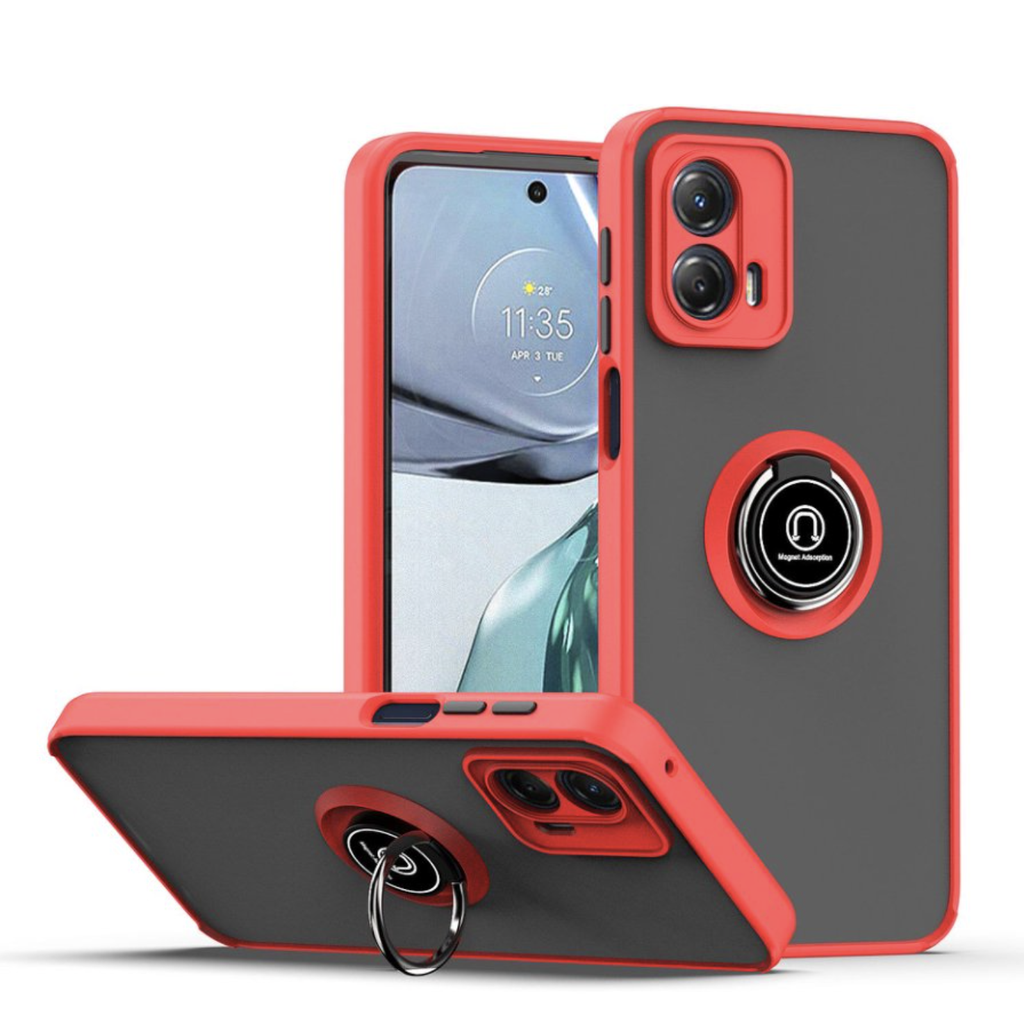 Matte Ring Case for Motorola Moto G Play 2024-Red