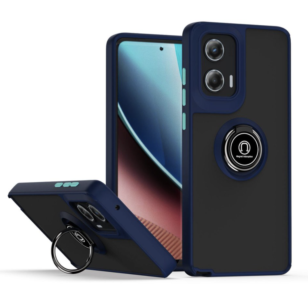 Matte Ring Case for Motorola Edge 5g 2024-Navy Blue