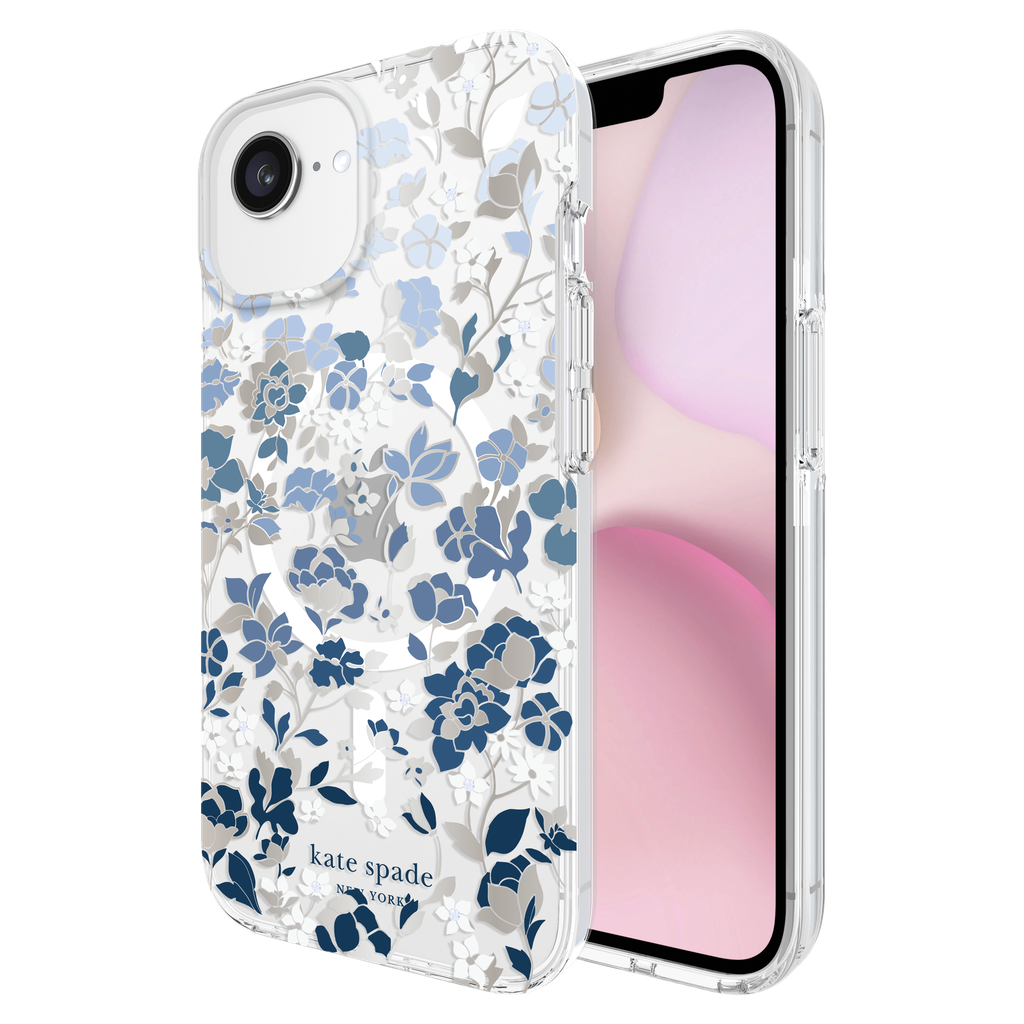 Kate Spade - Protective Magsafe Case For Apple Iphone 16e    /    Iphone 15    /    Iphone 14    /    Iphone 13   /   Iphone 17e - Flowerbed Blue