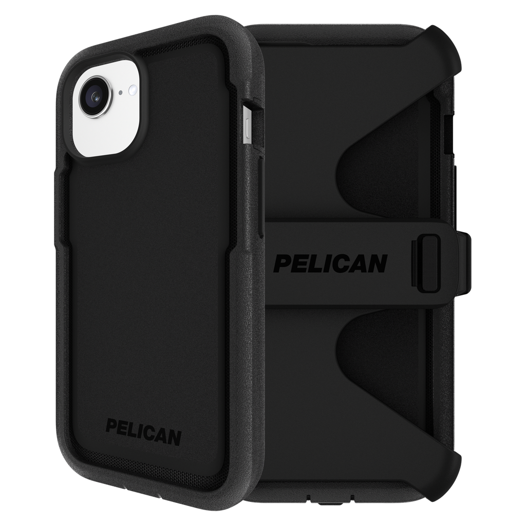 [PP056582] Pelican - Voyager Magsafe Case With Holster For Apple Iphone 16e    /    Iphone 15    /    Iphone 14    /    Iphone 13   /   Iphone 17e - Black