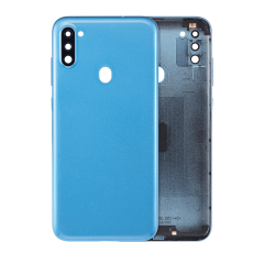 Back Cover Glass With Camera Lens For Samsung Galaxy A11 (A115 / 2020) (No Logo) (International Version) (Blue)
