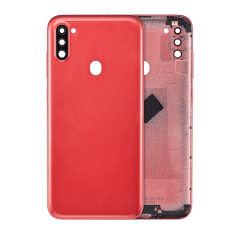 Back Cover Glass With Camera Lens For Samsung Galaxy A11 (A115 / 2020) (No Logo) (International Version) (Red)