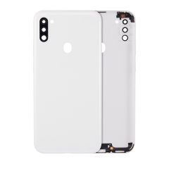 Back Cover Glass With Camera Lens For Samsung Galaxy A11 (A115 / 2020) (No Logo) (International Version) (White)