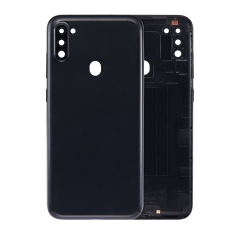 Back Cover Glass With Camera Lens For Samsung Galaxy A11 (A115 / 2020) (No Logo) (International Version) (Black)