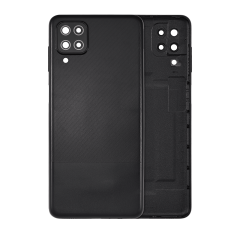 Back Cover Glass With Camera Lens For Samsung Galaxy A12 (A125 / 2020) (No Logo) (Black)