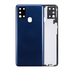 Back Cover Glass With Camera Lens For Samsung Galaxy A21S (A217 / 2020) (No Logo) (Blue)