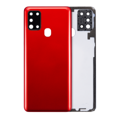 Back Cover Glass With Camera Lens For Samsung Galaxy A21S (A217 / 2020) (No Logo) (Red)