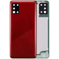 Back Cover Glass With Camera Lens For Samsung Galaxy A31 (A315 / 2020) (No Logo) (Prism Crush Red)