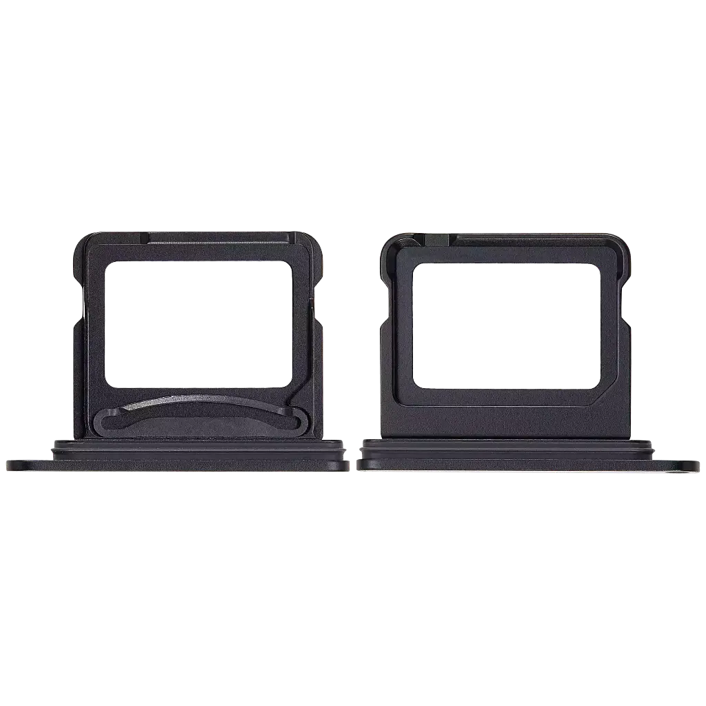 Dual Sim Card Tray For iPhone 16 / 16 Plus (Black) (Premium)