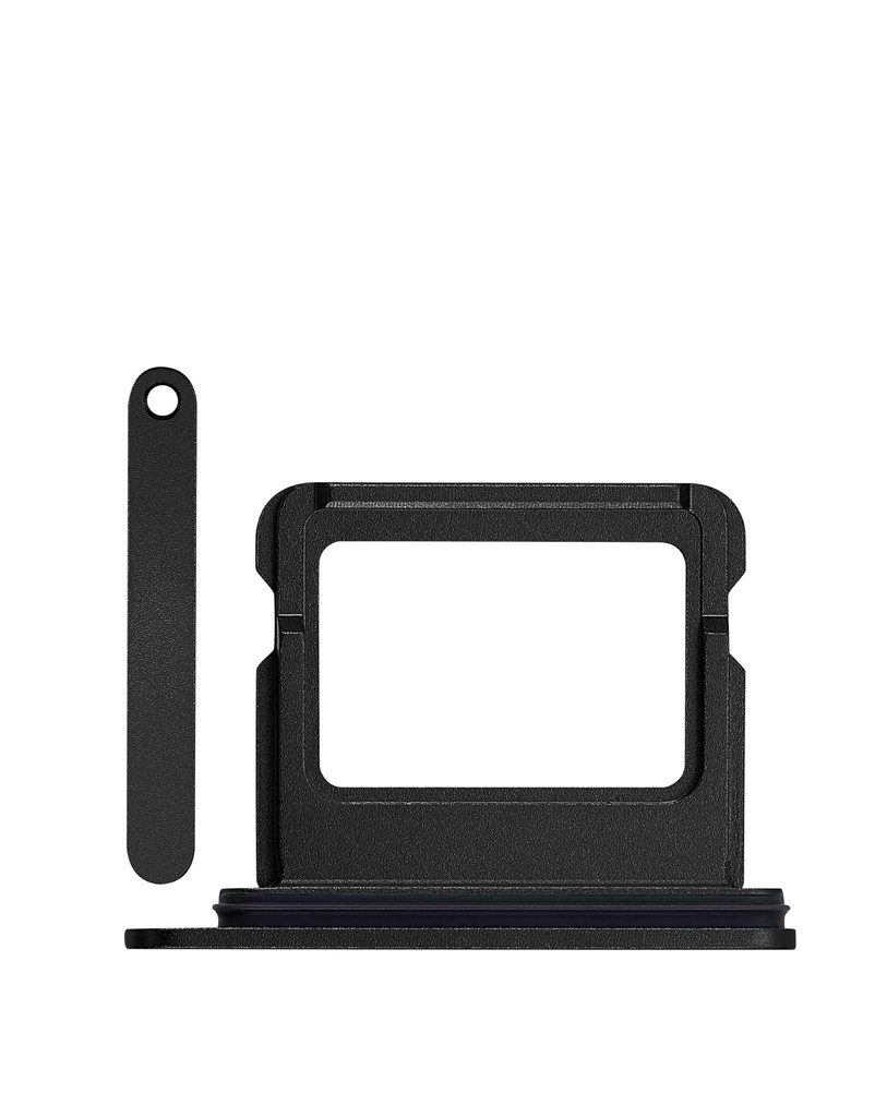 Single Sim Card Tray For iPhone 16 / 16 Plus (Black) (Premium)