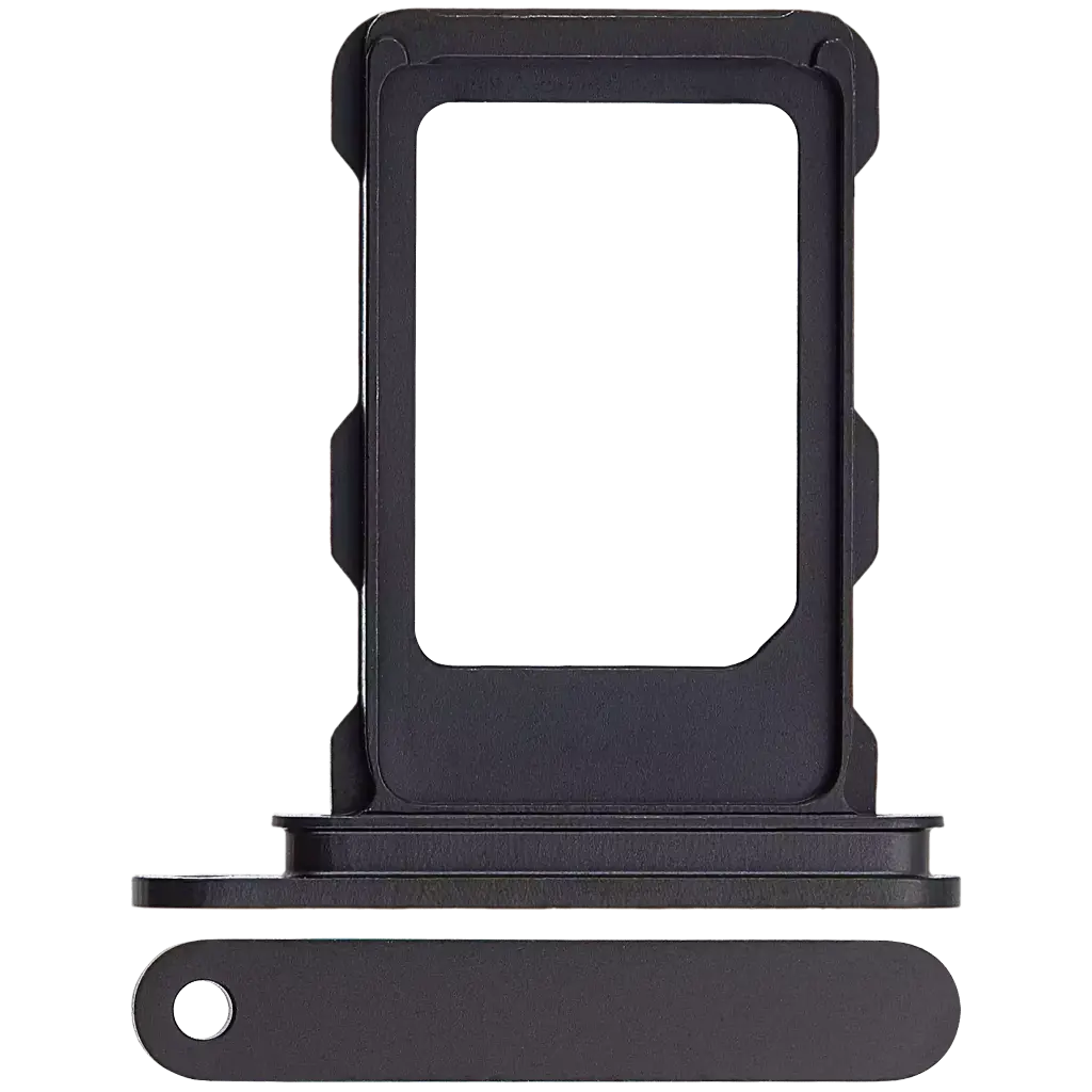 Single Sim Card Tray For iPhone 16 Pro / 16 Pro Max (Black Titanium) (Premium)