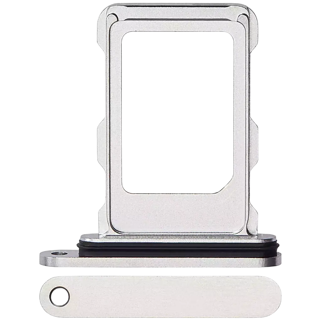 Single Sim Card Tray For iPhone 16 Pro / 16 Pro Max (White Titanium) (Premium)