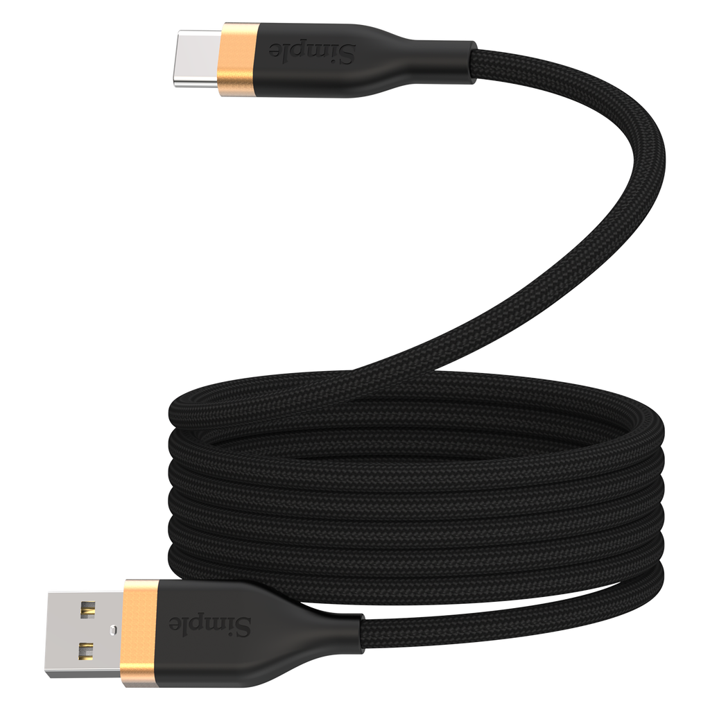 Simple - Magnetic Usb A To Usb C Cable 6ft - Black
