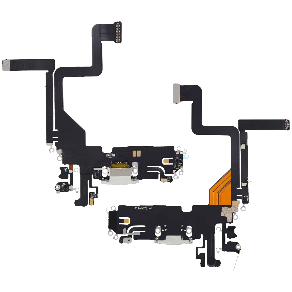 Charging Port Flex Cable For iPhone 14 Pro (Aftermarket) (Silver)