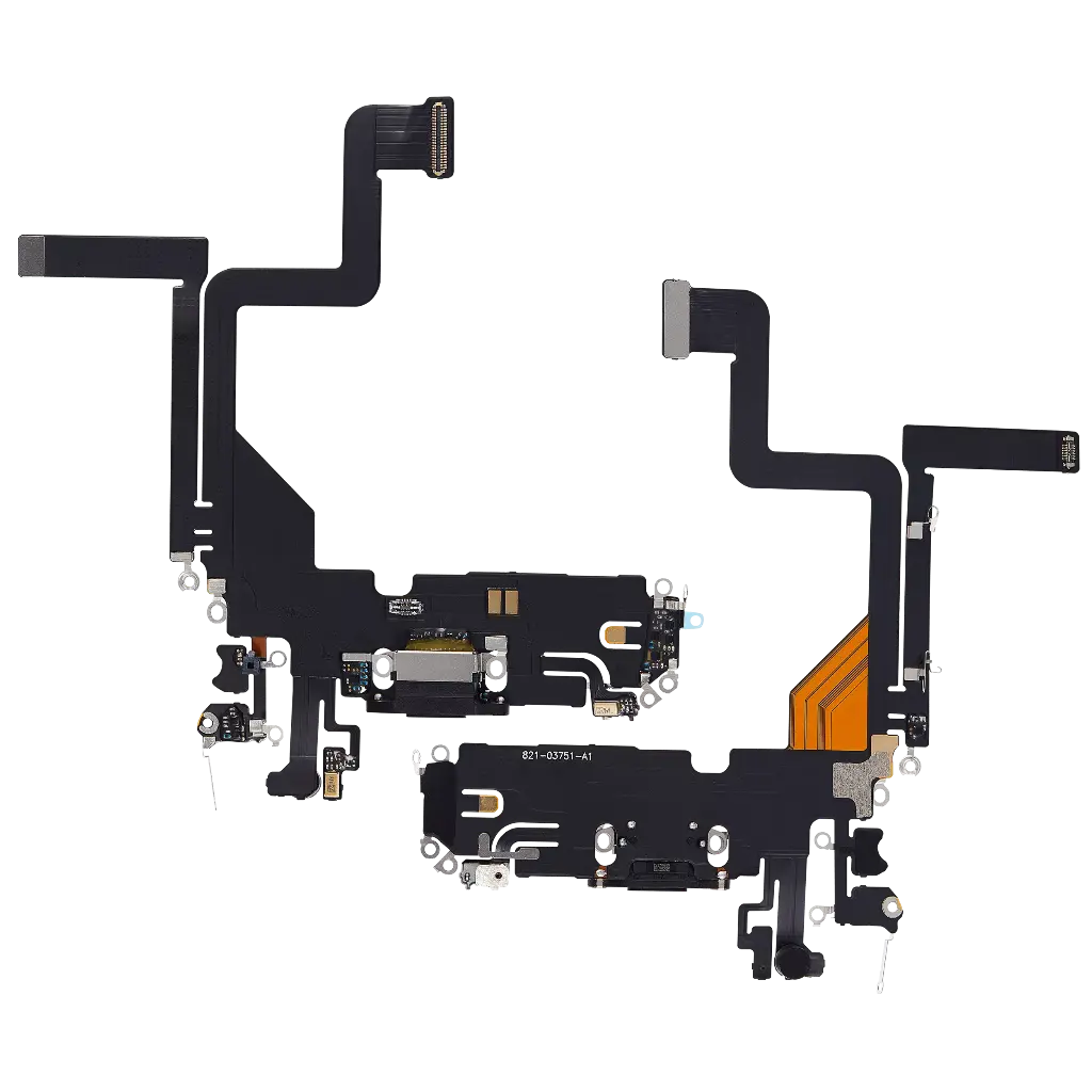 Charging Port Flex Cable For iPhone 14 Pro (Aftermarket) (Space Black)