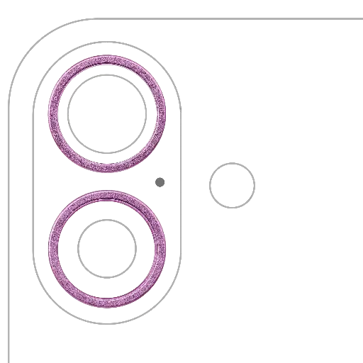 [SP-I16-BCBR-2S-PN] Back Camera Bezel Ring Only For iPhone 16 / 16 Plus (2 Piece Set) (Pink) (Premium)