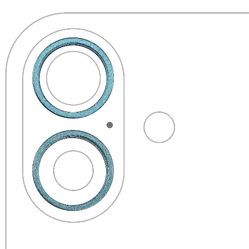 [SP-I16-BCBR-2S-TE] Back Camera Bezel Ring Only For iPhone 16 / 16 Plus (2 Piece Set) (Teal) (Premium)