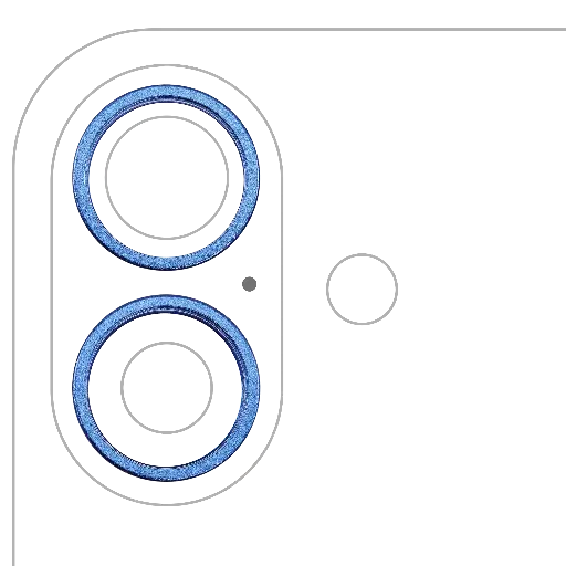 [SP-I16-BCBR-2S-UM] Back Camera Bezel Ring Only For iPhone 16 / 16 Plus (2 Piece Set) (Ultramarine) (Premium)