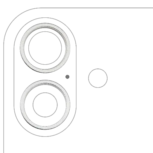 [SP-I16-BCBR-2S-WH] Back Camera Bezel Ring Only For iPhone 16 / 16 Plus (2 Piece Set) (White) (Premium)