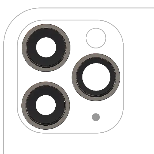 [SP-I11PM-BCLWBB-3S-AM-BK] Back Camera Lens With Bracket / Bezel For iPhone 11 Pro / Pro Max (3 Piece Set) (Aftermarket) (Black)