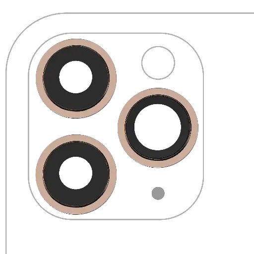 [SP-I11PM-BCLWBB-3S-AM-GO] Back Camera Lens With Bracket / Bezel For iPhone 11 Pro / Pro Max (3 Piece Set) (Aftermarket) (Gold)