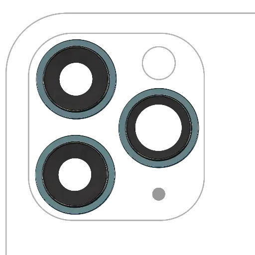 [SP-I11PM-BCLWBB-3S-AM-GR] Back Camera Lens With Bracket / Bezel For iPhone 11 Pro / Pro Max (3 Piece Set) (Aftermarket) (Green)