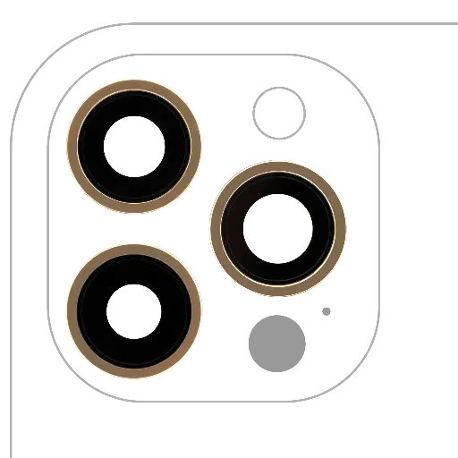 [SP-I12PM-BCLWBB-3S-AM-GO] Back Camera Lens With Bracket / Bezel For iPhone 12 Pro Max (3 Piece Set) (Aftermarket) (Gold)