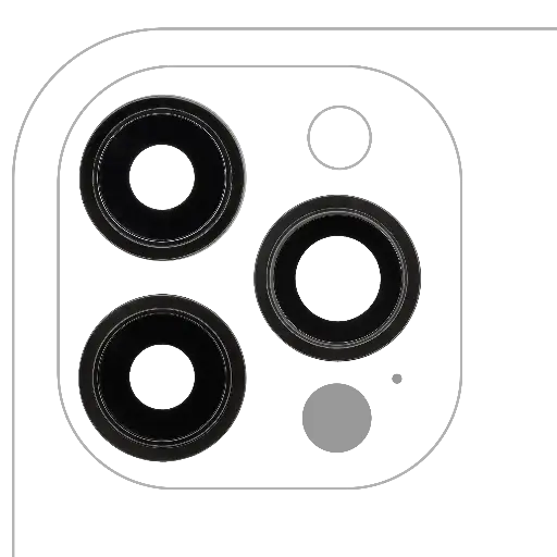 [SP-I12PM-BCLWBB-3S-AM-GRP] Back Camera Lens With Bracket / Bezel For iPhone 12 Pro Max (3 Piece Set) (Aftermarket) (Graphite)
