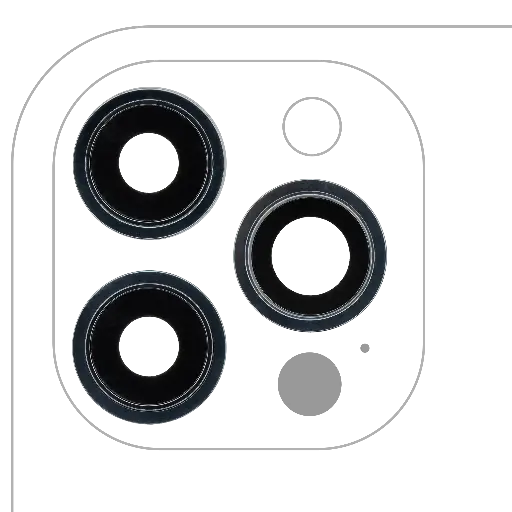 [SP-I12PM-BCLWBB-3S-AM-PBL] Back Camera Lens With Bracket / Bezel For iPhone 12 Pro Max (3 Piece Set) (Aftermarket) (Pacific Blue)