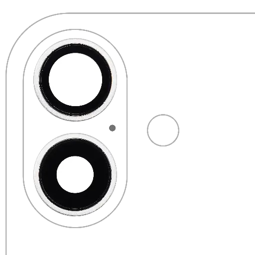 [SP-I16-BCLWBB-2S-WH] Back Camera Lens With Bracket / Bezel For iPhone 16 / 16 Plus (2 Piece Set) (Premium) (White)