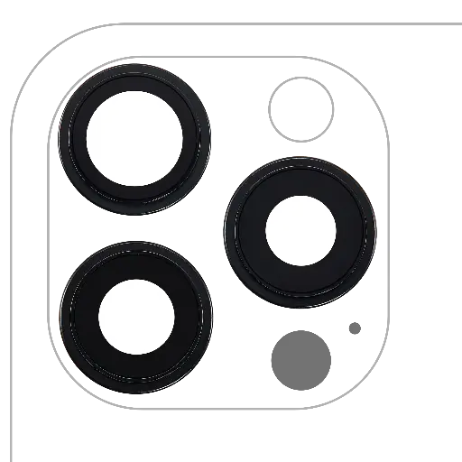 [SP-I16P-BCLWBB-3S-BK] Back Camera Lens With Bracket / Bezel For iPhone 16 Pro / 16 Pro Max (3 Piece Set) (Premium) (Black Titanium)