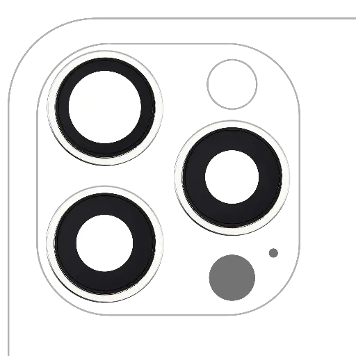 [SP-I16P-BCLWBB-3S-WH] Back Camera Lens With Bracket / Bezel For iPhone 16 Pro / 16 Pro Max (3 Piece Set) (Premium) (White Titanium)