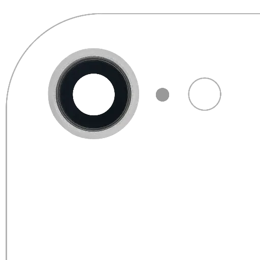 [SP-ISE2022-BCLWBB-10P-AM-SLV] Back Camera Lens With Bracket / Bezel For iPhone 8 / SE (2020) / SE (2022) (10 Pack) (Aftermarket) (Silver)
