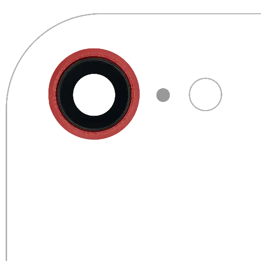 [SP-ISE2022-BCLWBB-10P-RD] Back Camera Lens With Bracket / Bezel For iPhone 8 / SE (2020) / SE (2022) (10 Pack) (Real Sapphire / Premium) (Red)