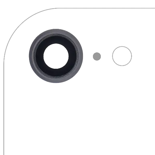 [SP-ISE2022-BCLWBB-10P-GRY] Back Camera Lens With Bracket / Bezel For iPhone 8 / SE (2020) / SE (2022) (10 Pack) (Real Sapphire / Premium) (Space Gray)