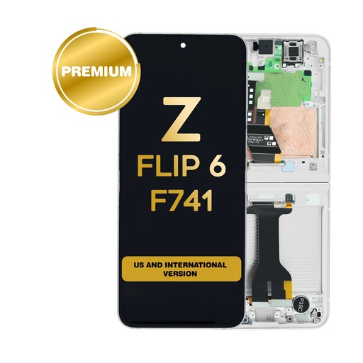 [LCD-ZFL6-WF-SP-WH] OLED Assembly (Inner) for Samsung Galaxy Z Flip 6 5G (F741) With Frame - White (Service Pack)
