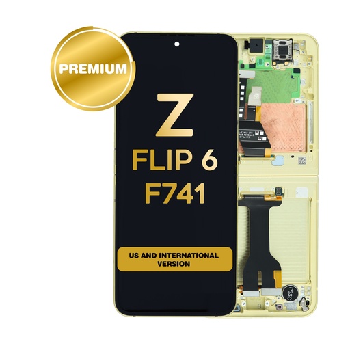 [LCD-ZFL6-WF-SP-YL] OLED Assembly (Inner) for Samsung Galaxy Z Flip 6 5G (F741) With Frame - Yellow (Service Pack)