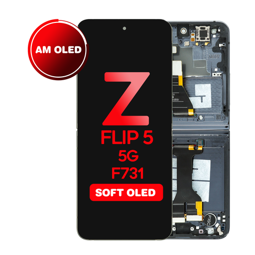 [LCD-ZFL5-WF-HQ-GY] OLED Assembly (Inner) for Samsung Galaxy Z Flip 5 5G (F731) With Frame - Gray (Aftermarket - OLED)