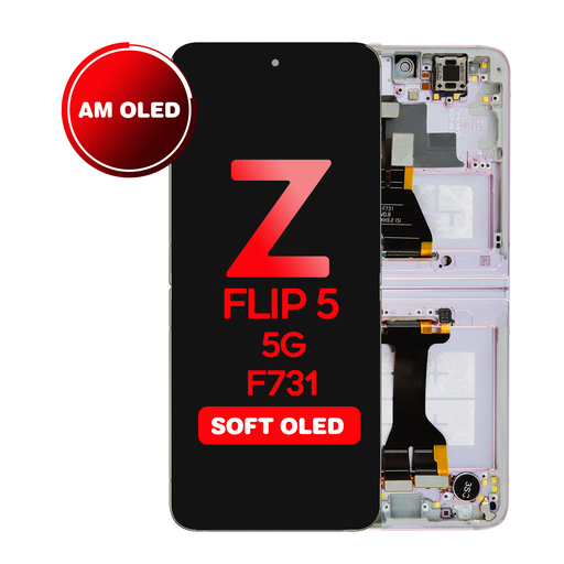 [LCD-ZFL5-WF-HQ-LV] OLED Assembly (Inner) for Samsung Galaxy Z Flip 5 5G (F731) With Frame - Lavender (Aftermarket - OLED)