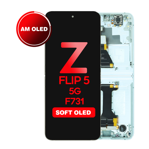 [LCD-ZFL5-WF-HQ-MN] OLED Assembly (Inner) for Samsung Galaxy Z Flip 5 5G (F731) With Frame - Mint (Aftermarket - OLED)