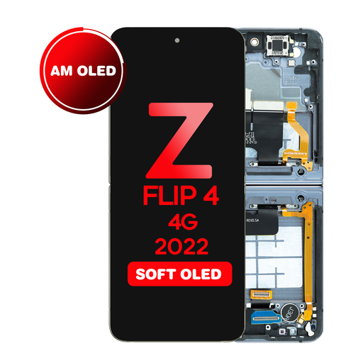 [LCD-ZFL4-WF-HQ-BK] OLED Assembly (Inner) for Samsung Galaxy Z Flip 4 5G (F721) With Frame - Black (Aftermarket - OLED)